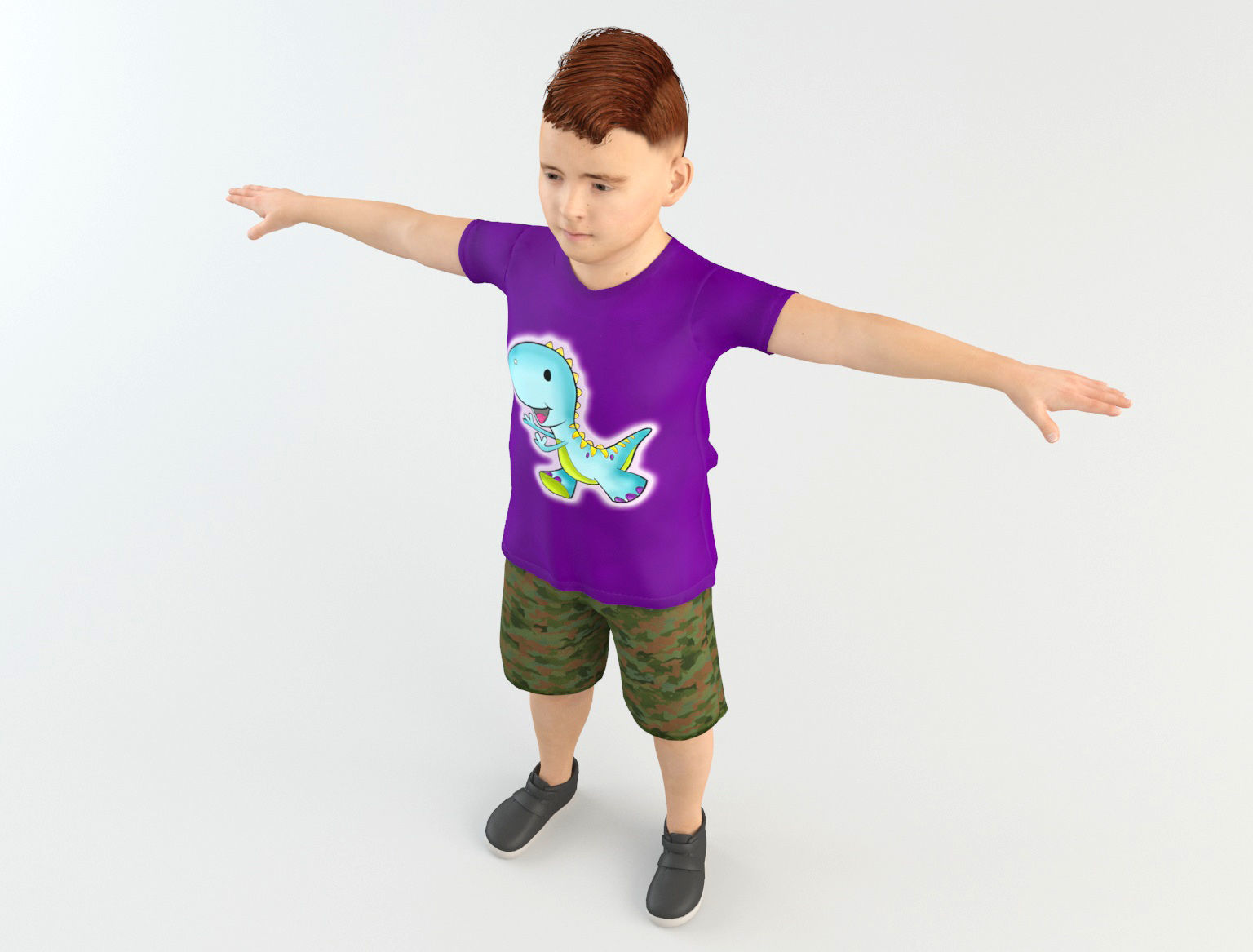 Boy 8 in shirt 3D model_4