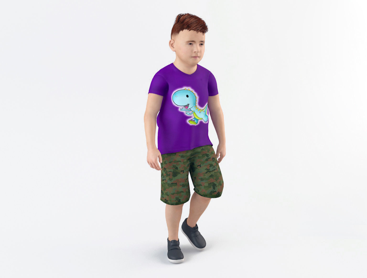 Boy 8 in shirt 3D model_8