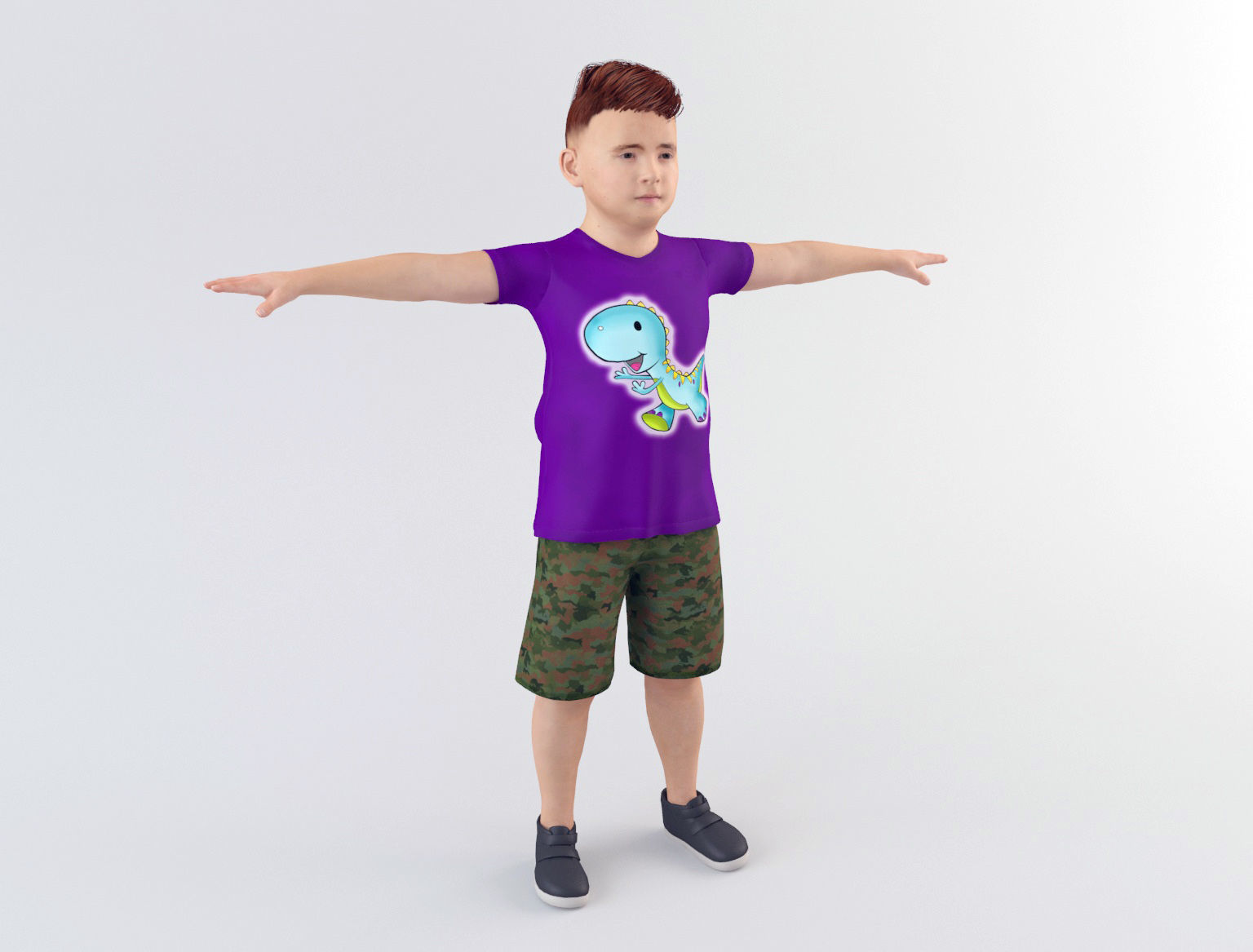 Boy 8 in shirt 3D model_5
