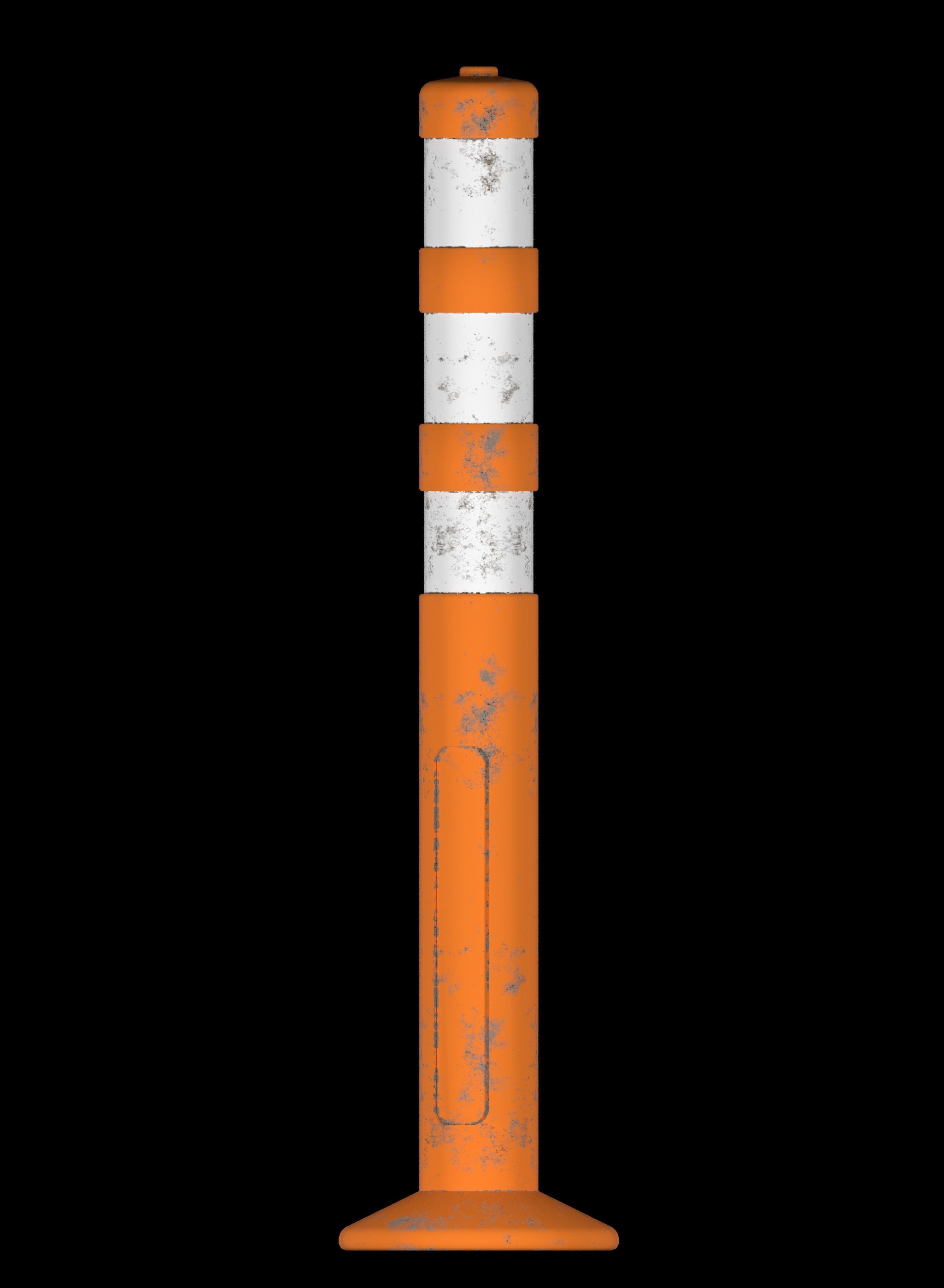 Traffic cone Low-poly 3D model_2