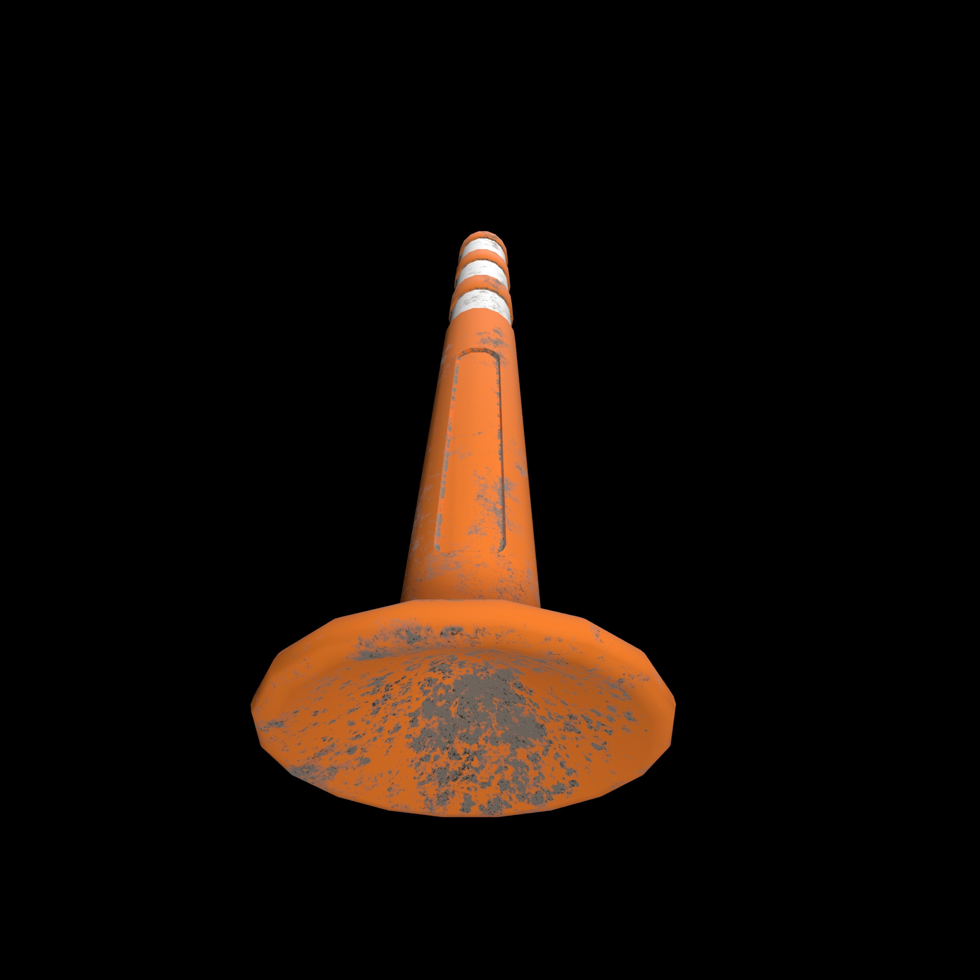 Traffic cone Low-poly 3D model_3