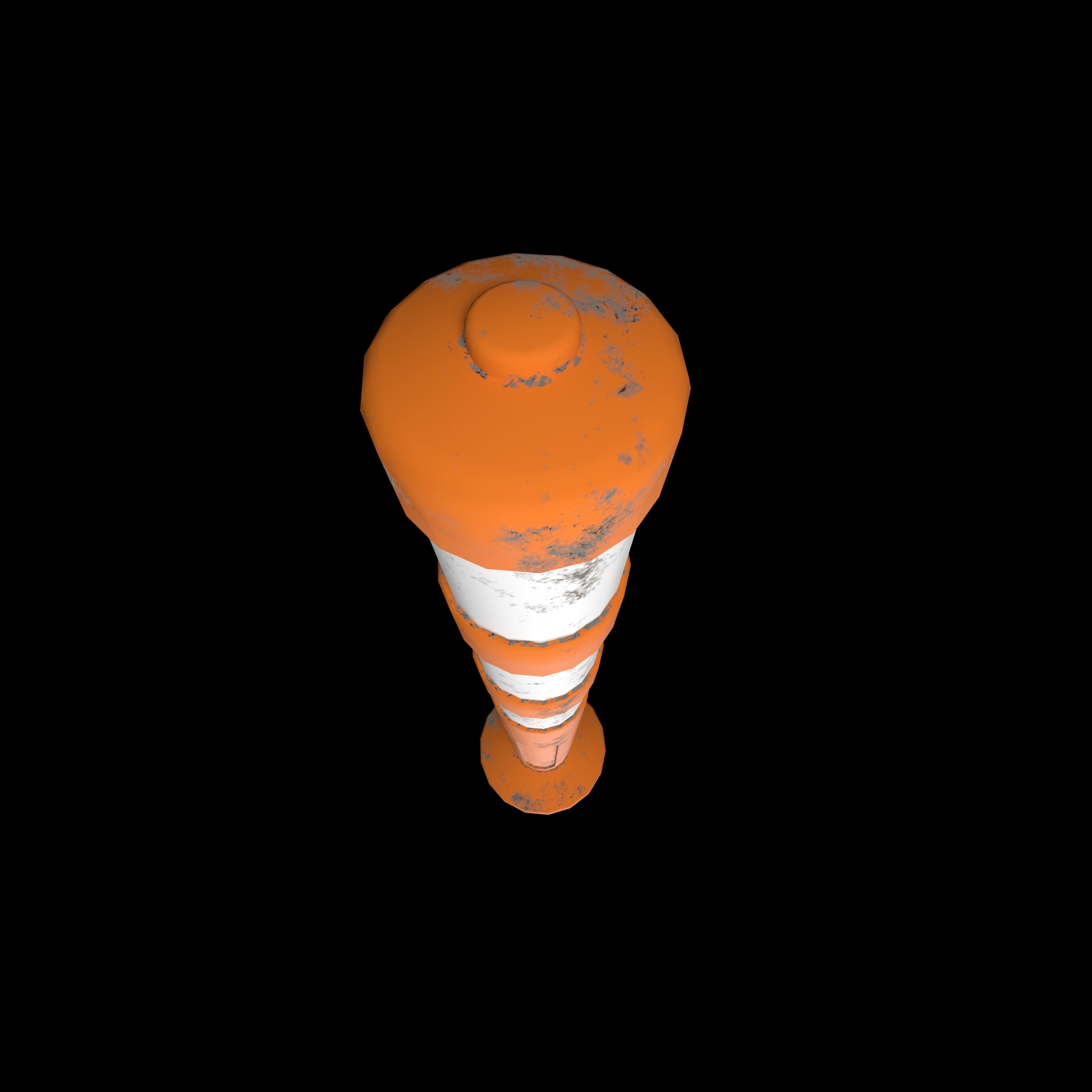 Traffic cone Low-poly 3D model_1