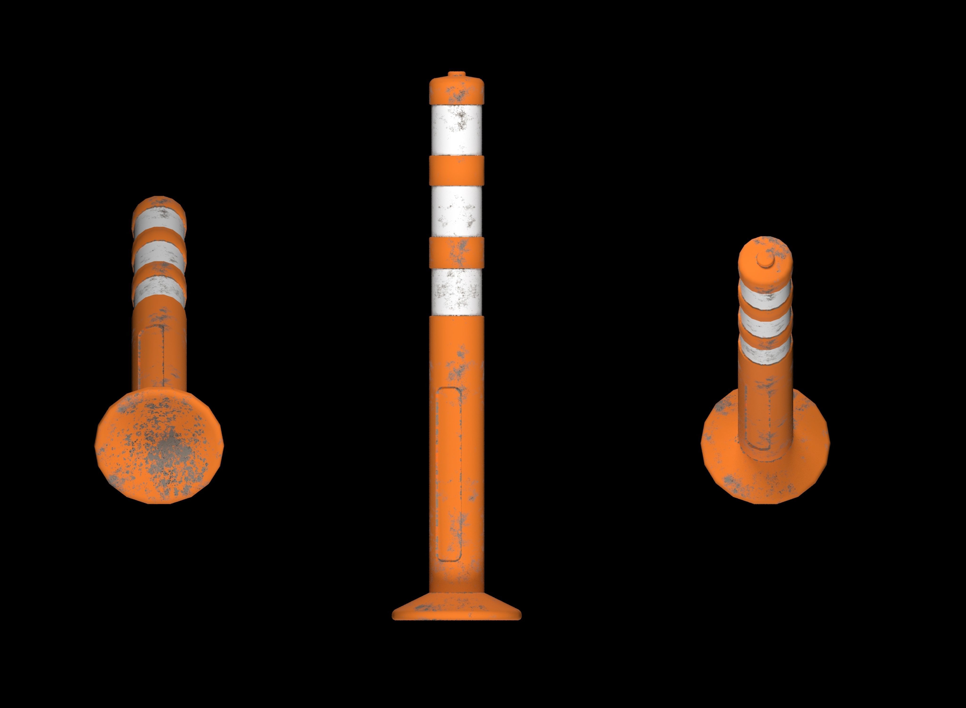 Traffic cone Low-poly 3D model_4