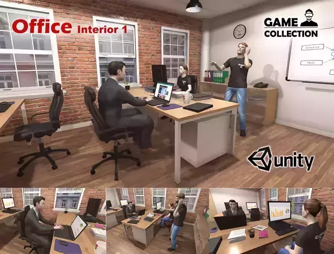 Office Interior 1 Low-poly 3D model
