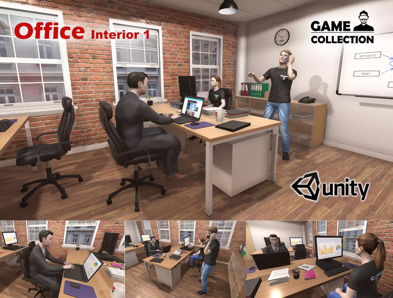 Office Interior 1 Low-poly 3D model