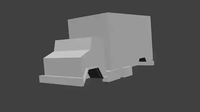 Small Transport Truck Body 01 - Ultra Low Poly