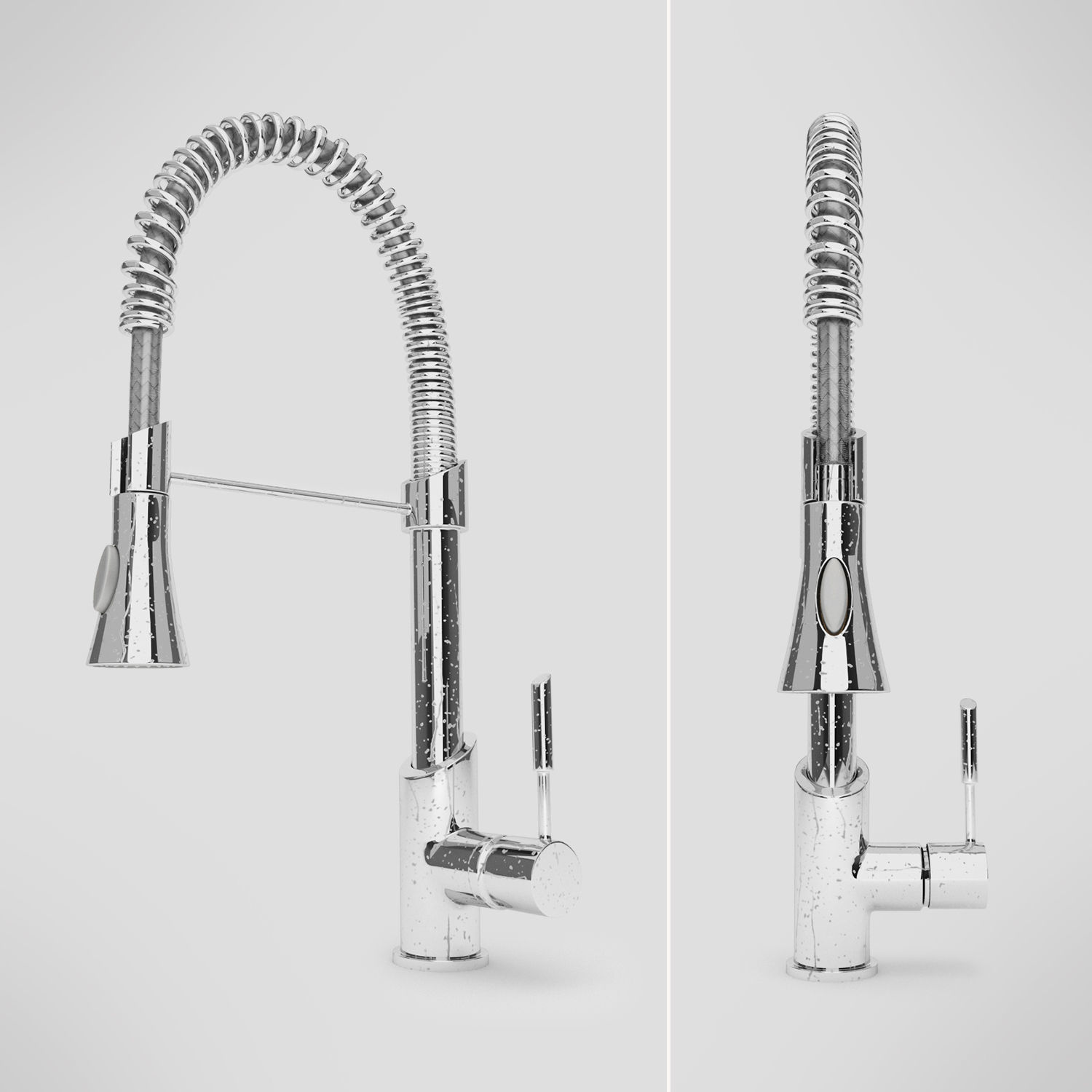 Pull-Down Kitchen Faucet Set 01 3D model_1