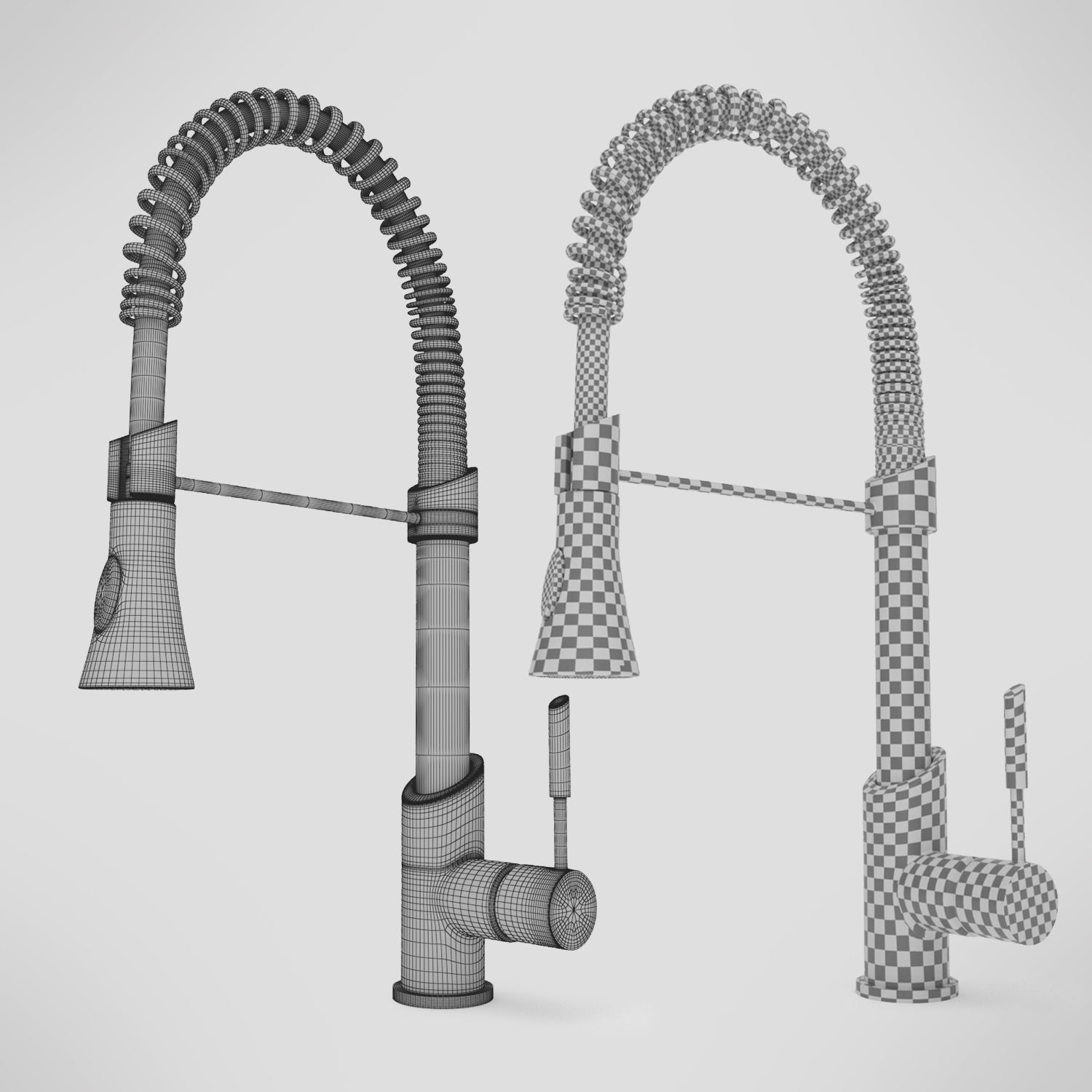 Pull-Down Kitchen Faucet Set 01 3D model_9