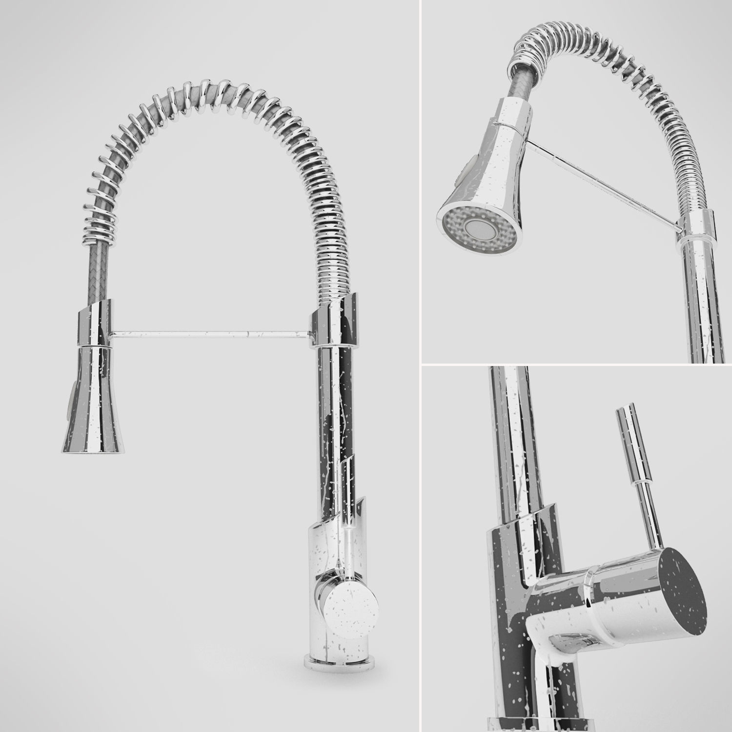 Pull-Down Kitchen Faucet Set 01 3D model_2