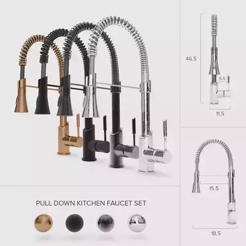 Pull-Down Kitchen Faucet Set 01 3D model