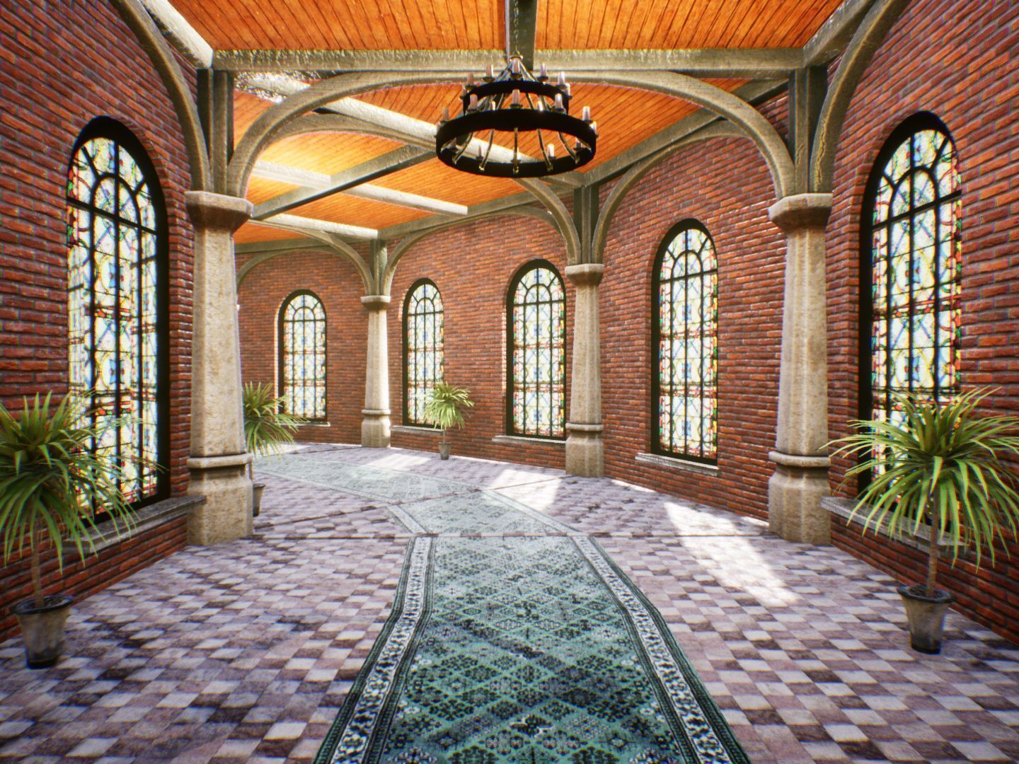 Fantasy Corridors for Unreal Low-poly 3D model_5