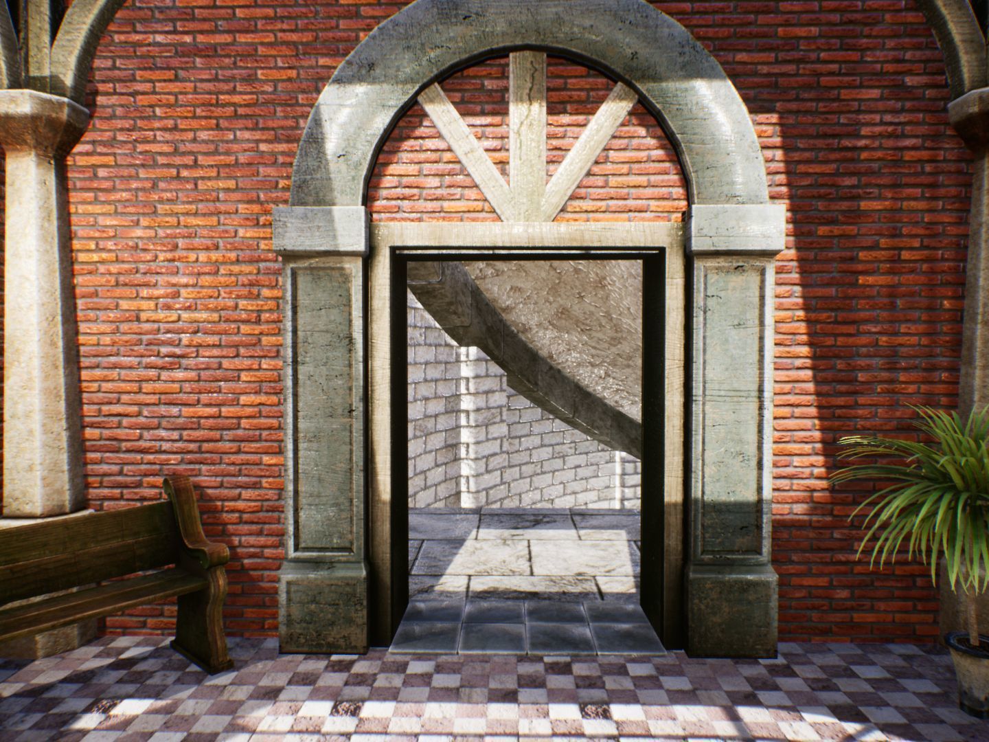Fantasy Corridors for Unreal Low-poly 3D model_2