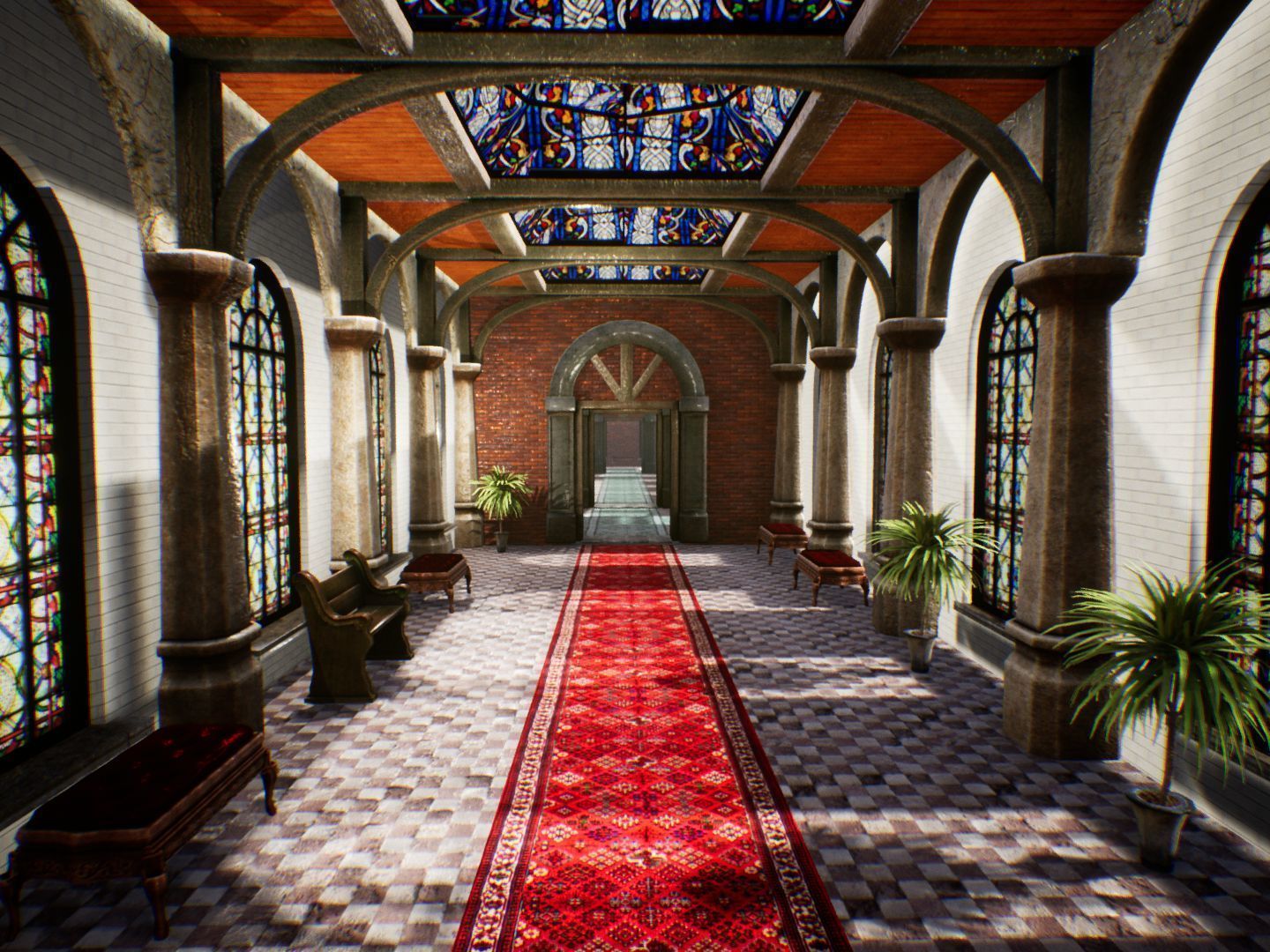 Fantasy Corridors for Unreal Low-poly 3D model_4