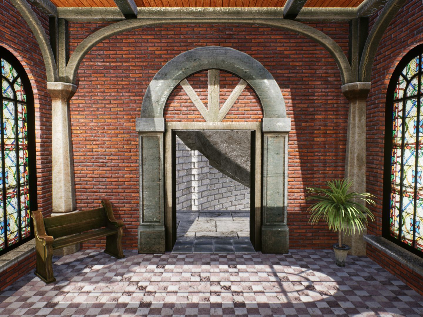 Fantasy Corridors for Unreal Low-poly 3D model_6