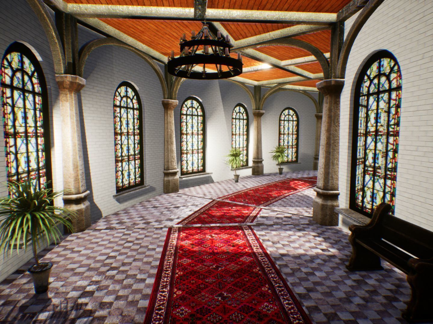 Fantasy Corridors for Unreal Low-poly 3D model_3