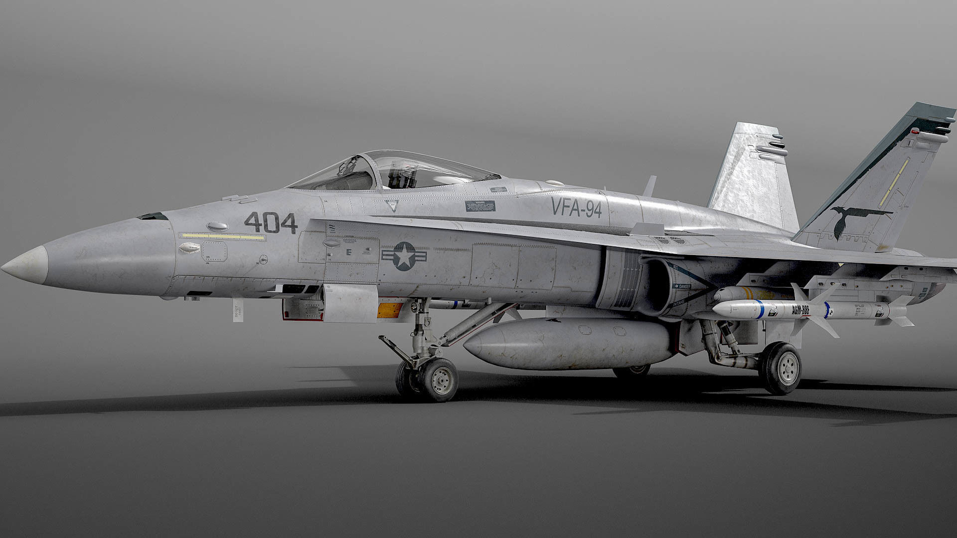 McDonnell Douglas FA-18C Hornet rigged 3D model_2