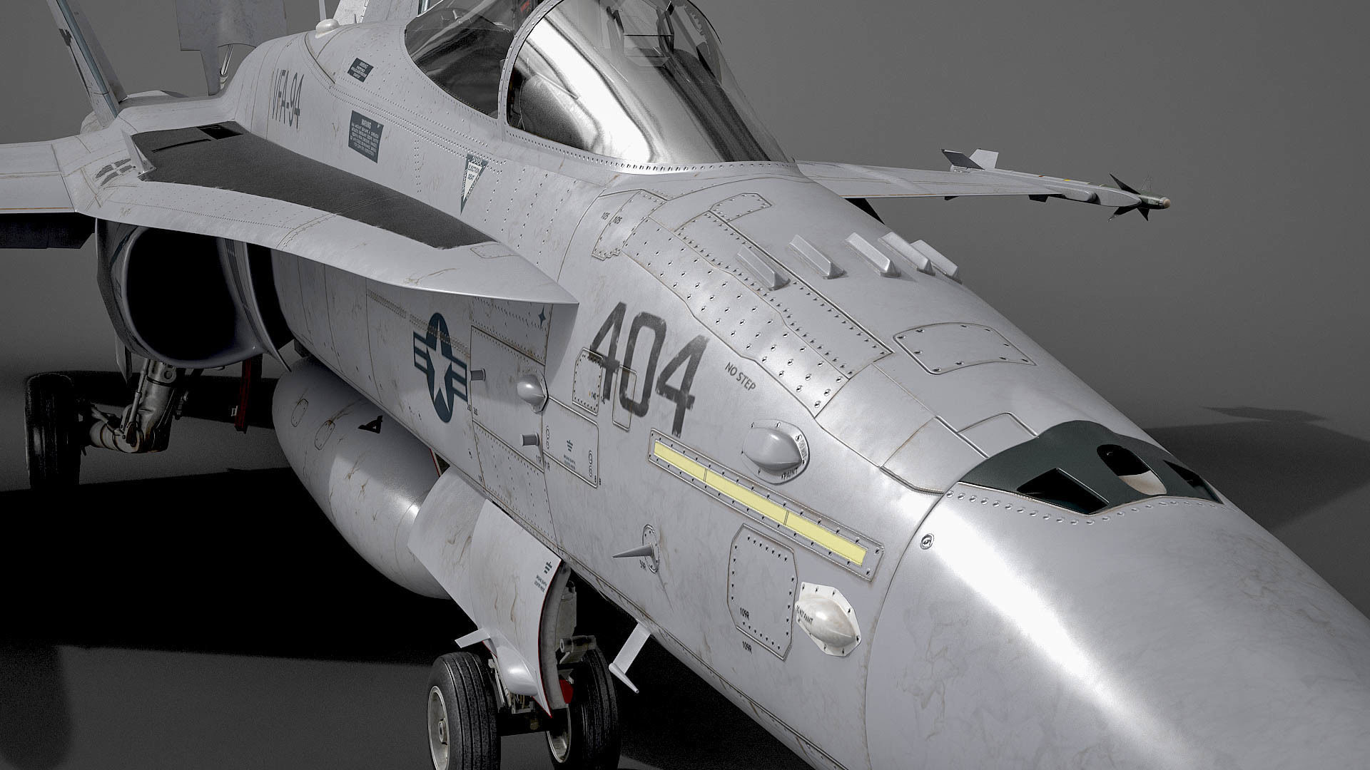 McDonnell Douglas FA-18C Hornet rigged 3D model_9