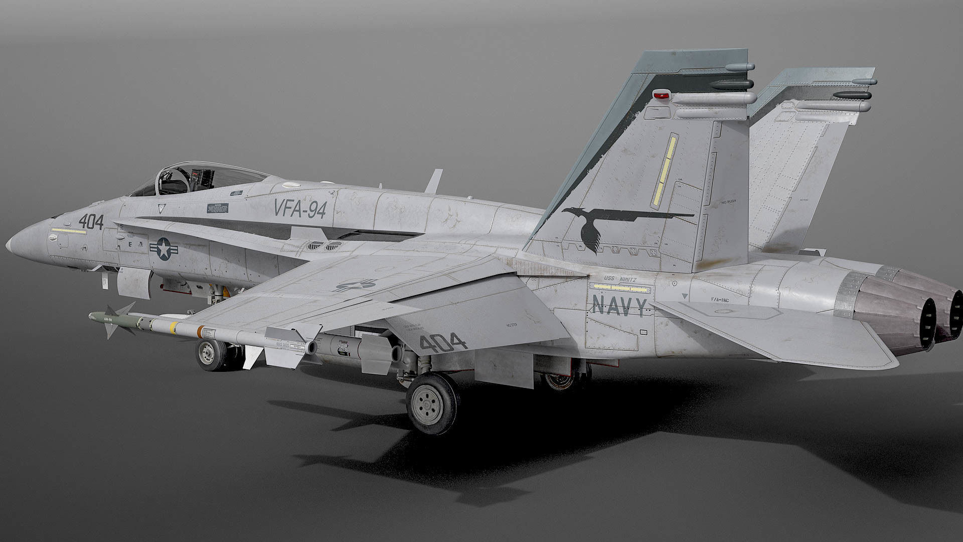 McDonnell Douglas FA-18C Hornet rigged 3D model_5