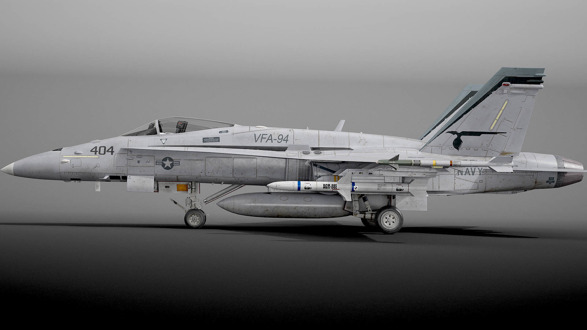 McDonnell Douglas FA-18C Hornet rigged 3D model_4