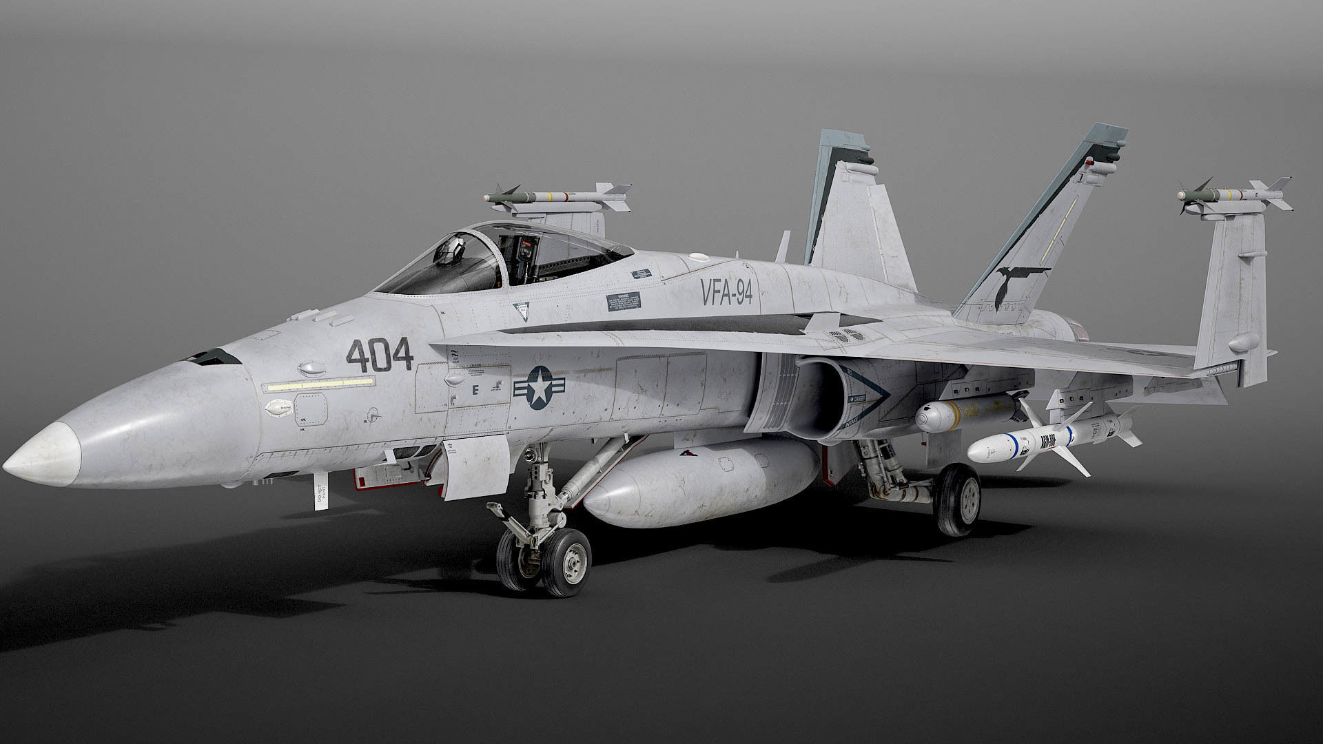 McDonnell Douglas FA-18C Hornet rigged 3D model_14