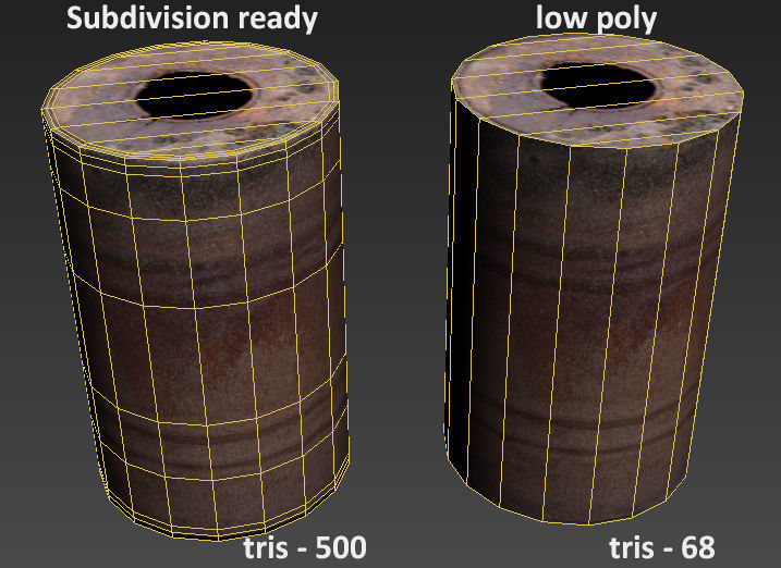 Rusted barrel  Low-poly 3D model_6