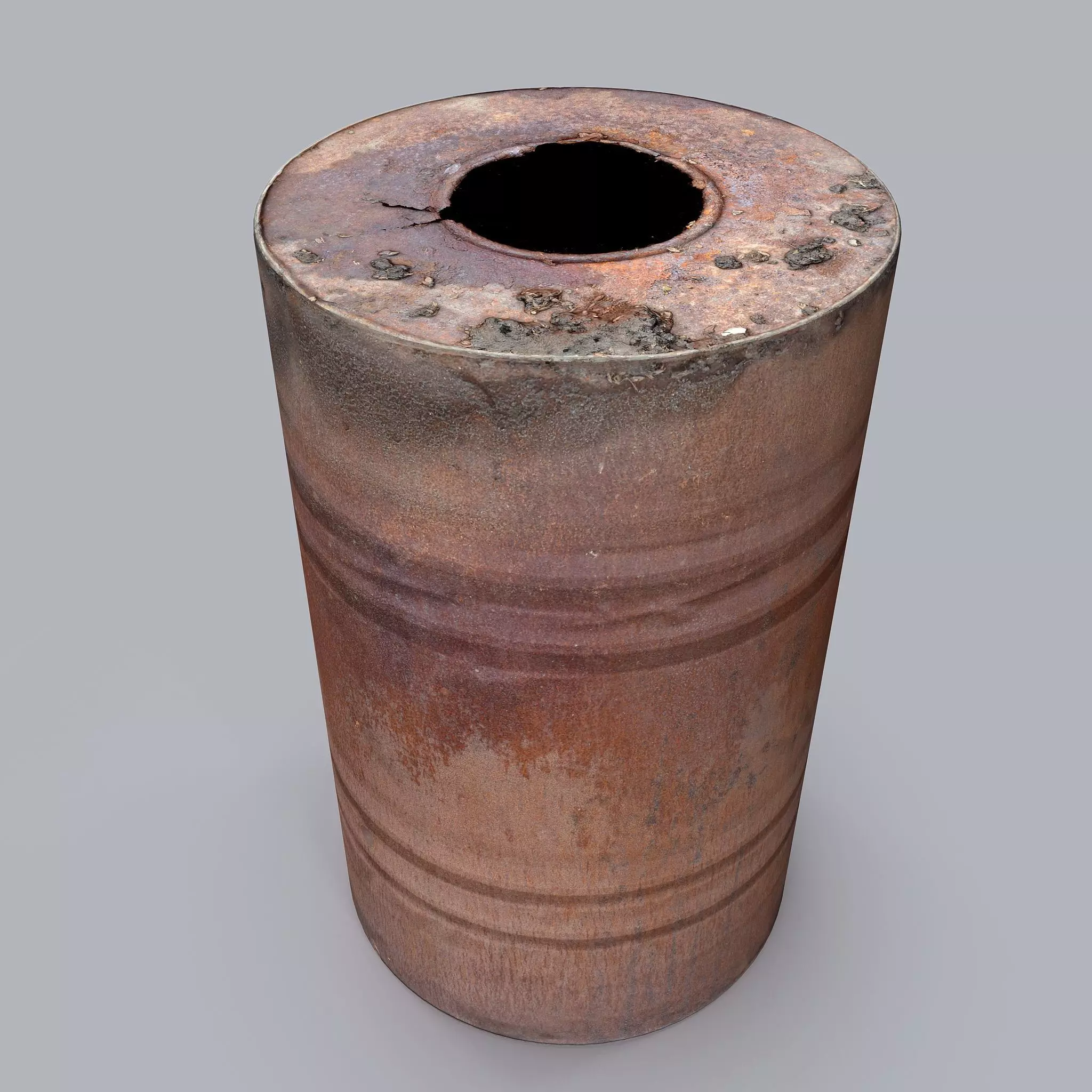 Rusted barrel  Low-poly 3D model_0