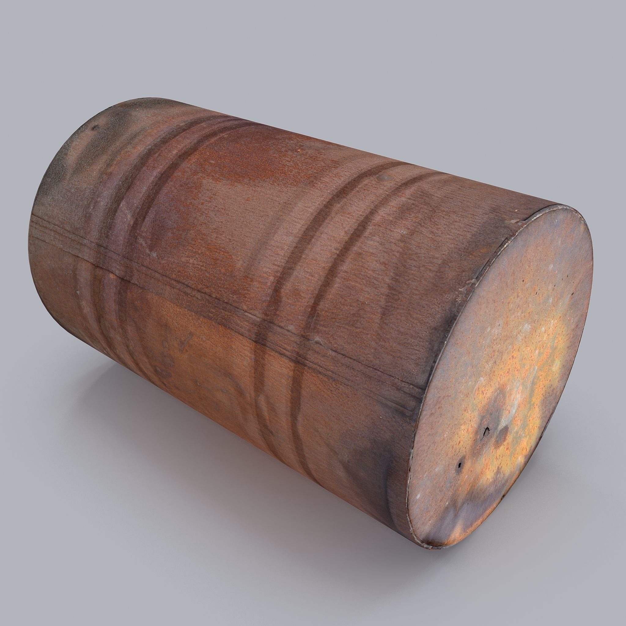 Rusted barrel  Low-poly 3D model_4