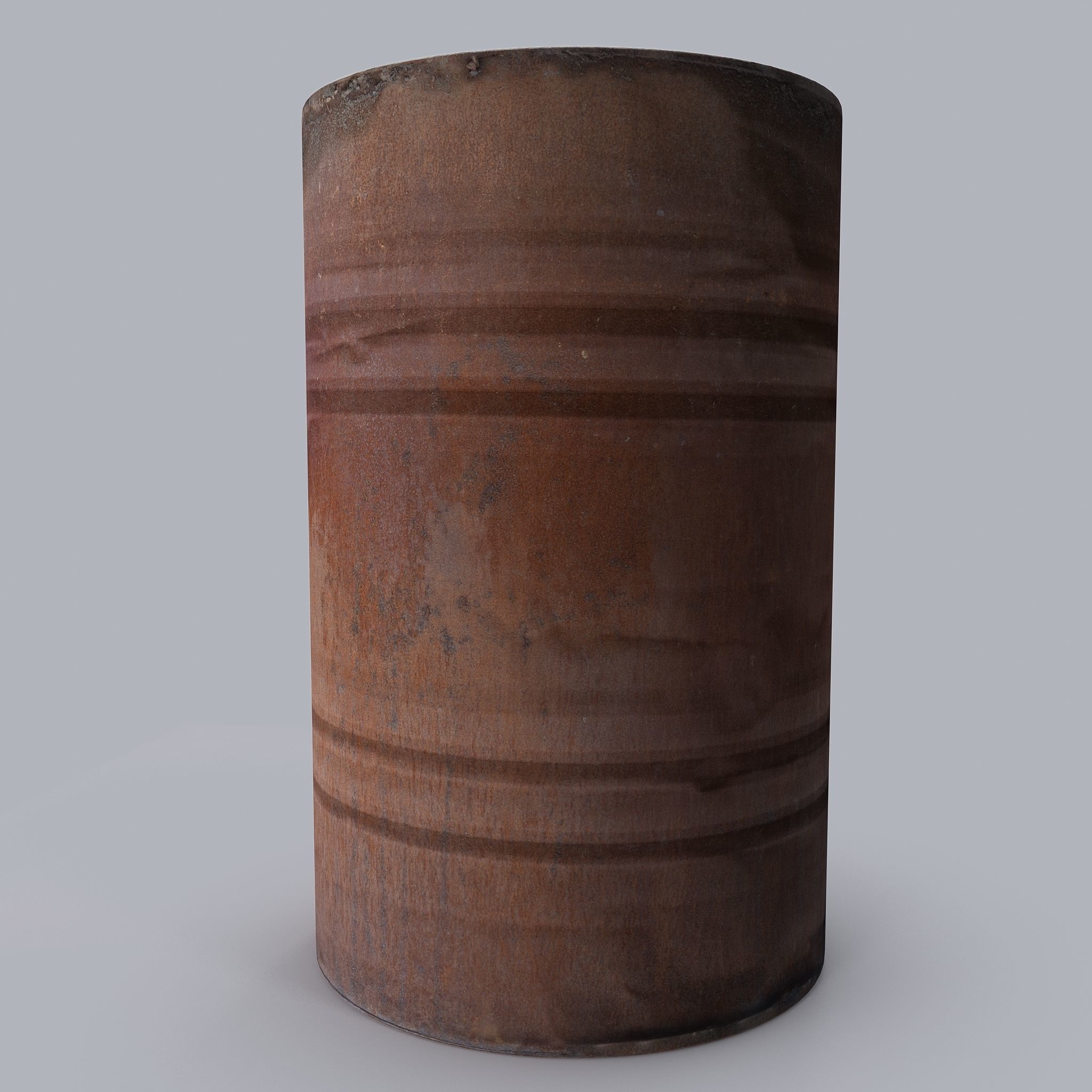 Rusted barrel  Low-poly 3D model_2