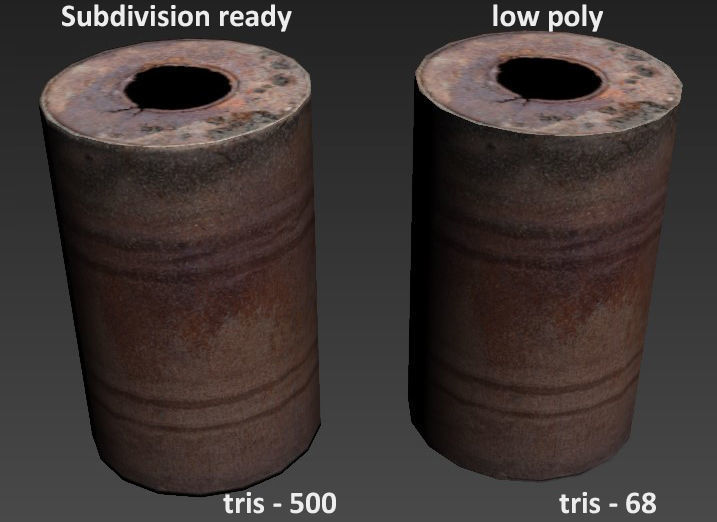Rusted barrel  Low-poly 3D model_5