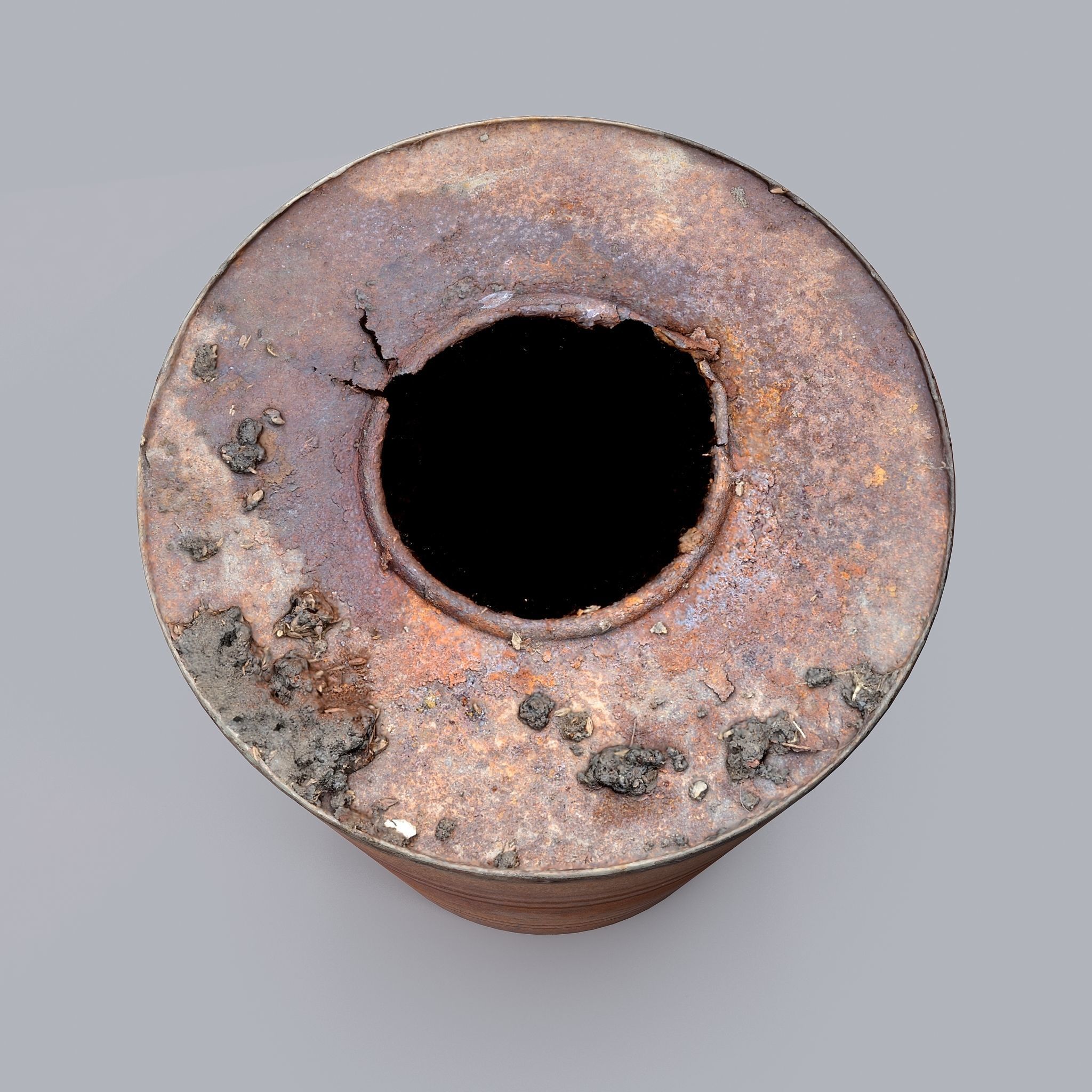 Rusted barrel  Low-poly 3D model_1