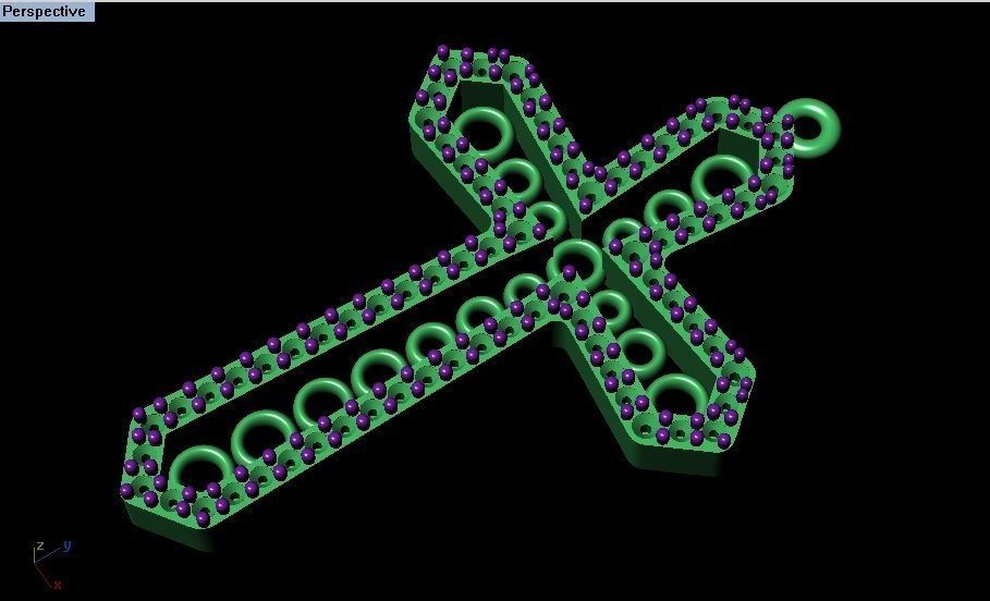 Cross Diamond Pendant 3D print model_5