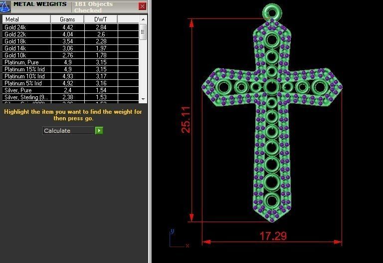 Cross Diamond Pendant 3D print model_3
