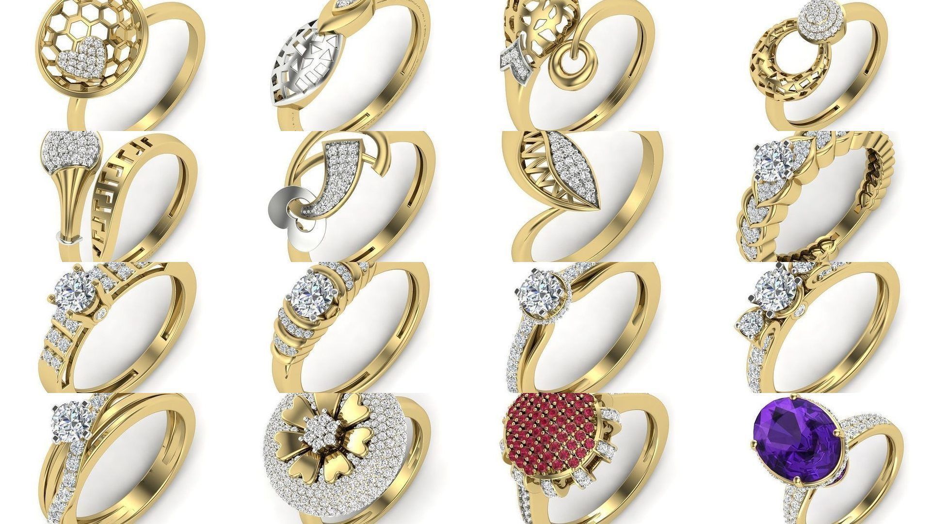 522 Women ring 3dm render detail bulk collection _6