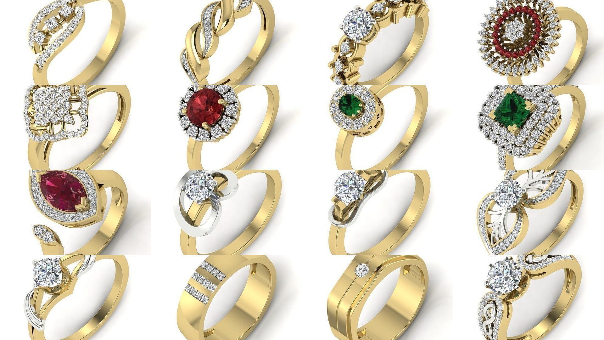 522 Women ring 3dm render detail bulk collection _2
