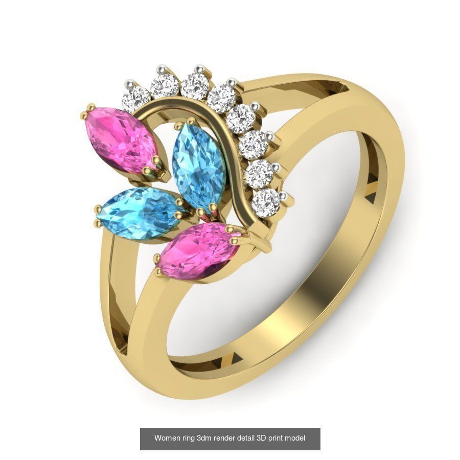 522 Women ring 3dm render detail bulk collection _128