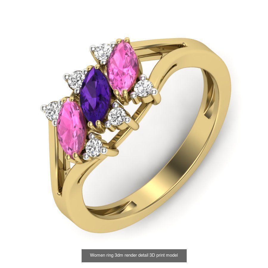 522 Women ring 3dm render detail bulk collection _126