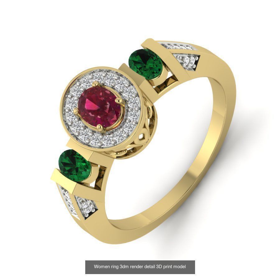 522 Women ring 3dm render detail bulk collection _30