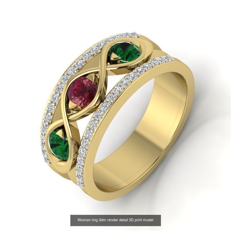 522 Women ring 3dm render detail bulk collection _13