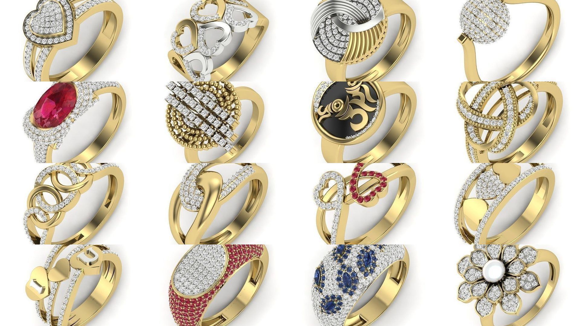522 Women ring 3dm render detail bulk collection _8