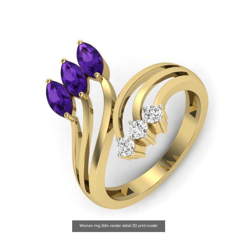 522 Women ring 3dm render detail bulk collection _127