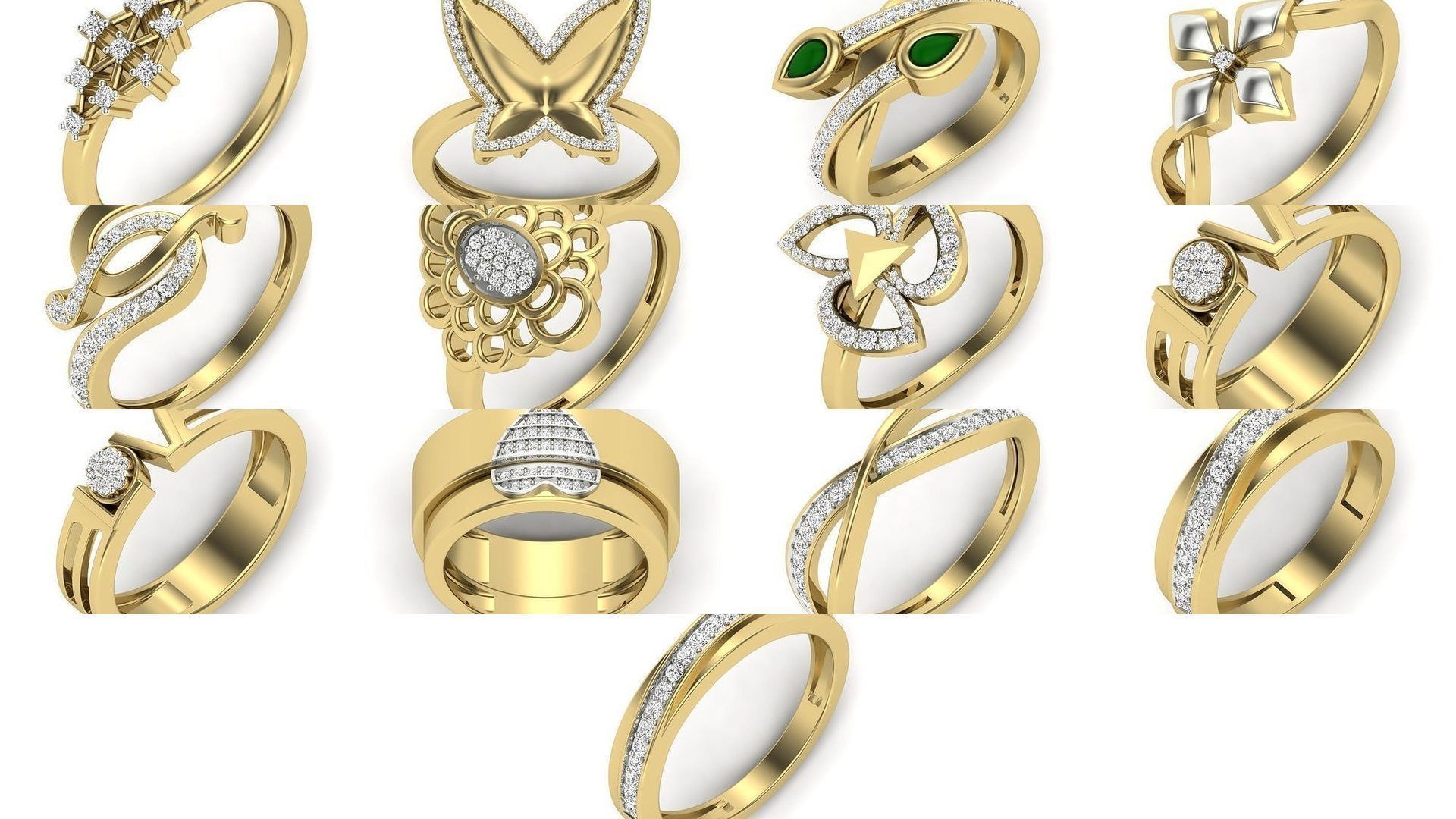 522 Women ring 3dm render detail bulk collection _5