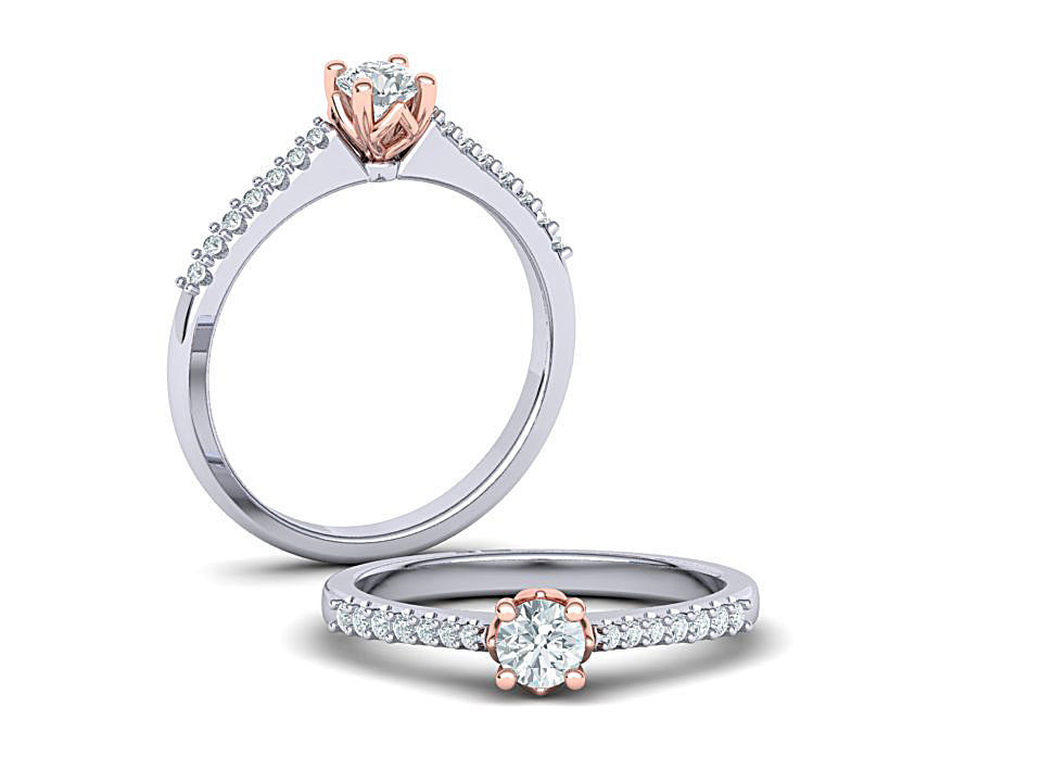 4prong Engagement ring Classic design 3D print model_6