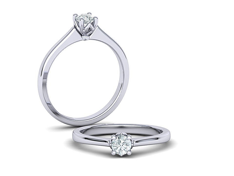 4prong Engagement ring Classic design 3D print model_13