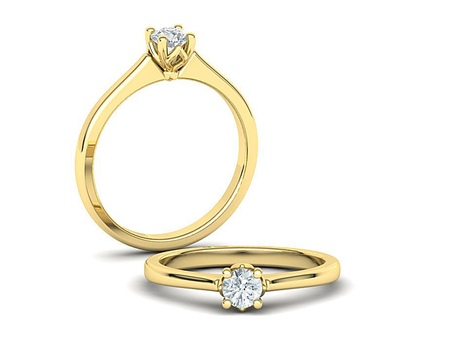 4prong Engagement ring Classic design 3D print model_14