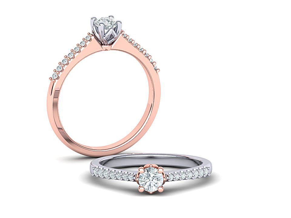 4prong Engagement ring Classic design 3D print model_2