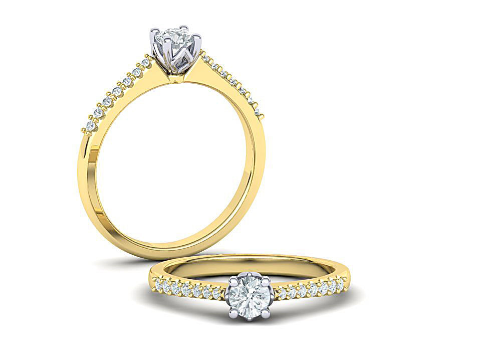 4prong Engagement ring Classic design 3D print model_8