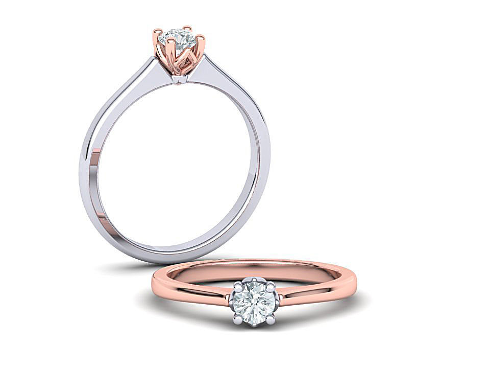 4prong Engagement ring Classic design 3D print model_15