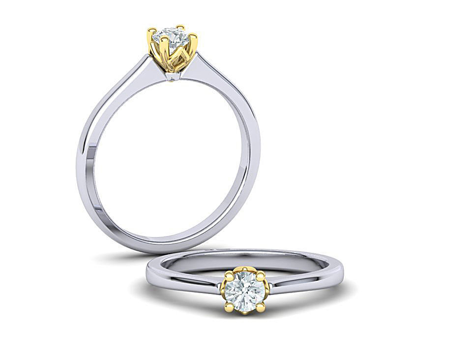 4prong Engagement ring Classic design 3D print model_10