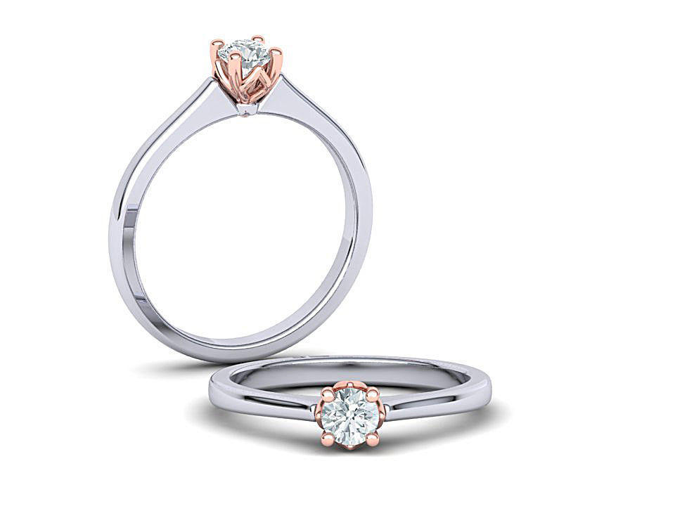 4prong Engagement ring Classic design 3D print model_11
