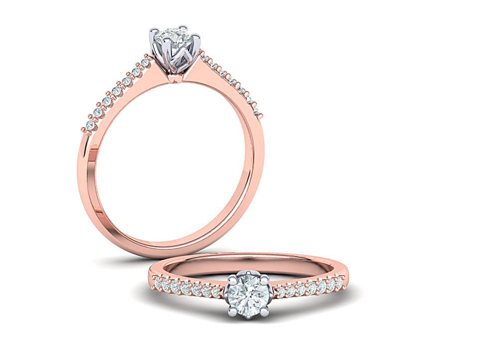 4prong Engagement ring Classic design 3D print model_7